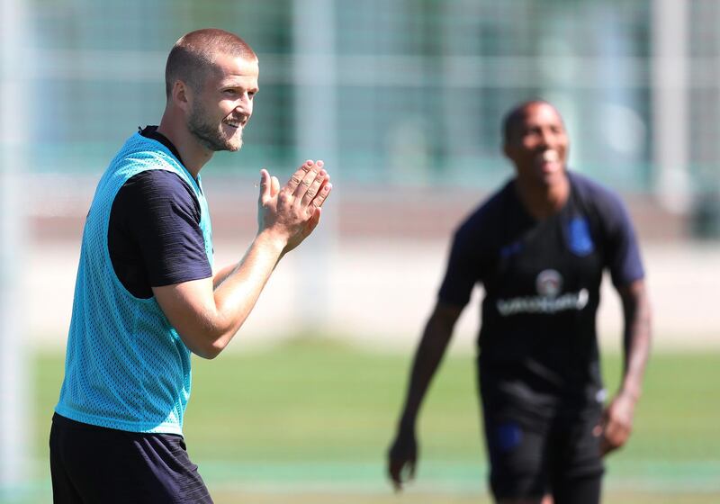 Eric Dier of England takes part during the England training session at Spartak Zelenogorsk Stadium. Alex Morton/Getty Images