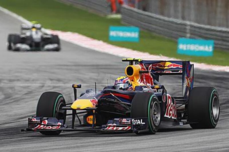 Mark Webber, in action last month at the Malaysian  Grand Prix, says his Red Bull team have to be more consistent. Paul Gilham.
