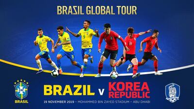Brazil and South Korea will play an international friendly on November 19. Courtesy photo