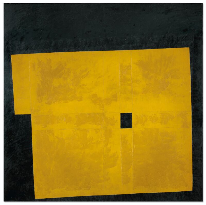 In Hong Kong, Takeo Yamaguchi's 'Yellow Quadrangle' (1959) sold for $1,951,120. Courtesy Christie's