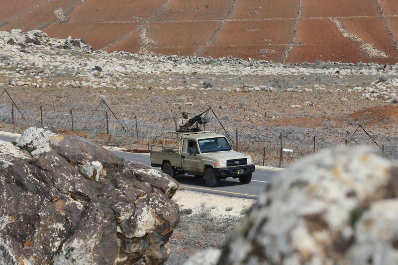 Jordanian soldiers patrol the border with Syria. AP