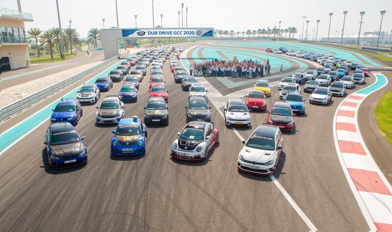 Some of the flightier types assemble at Yas Marina Circuit.