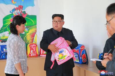 North Korean leader Kim Jong Un visits the Chungjin bag factory in this undated photo released by North Korea's Korean Central News Agency (KCNA) in Pyongyang July 17, 2018. KCNA via REUTERS     ATTENTION EDITORS - THIS PICTURE WAS PROVIDED BY A THIRD PARTY. REUTERS IS UNABLE TO INDEPENDENTLY VERIFY THE AUTHENTICITY, CONTENT, LOCATION OR DATE OF THIS IMAGE. NO THIRD PARTY SALES. SOUTH KOREA OUT.