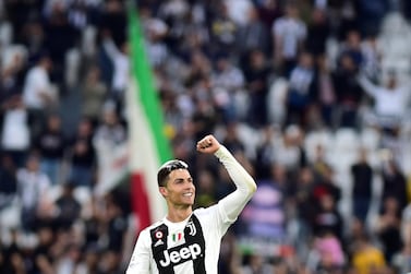 Cristiano Ronaldo celebrates winning his sixth career league title, this one coming with Juventus in Italy. Reuters