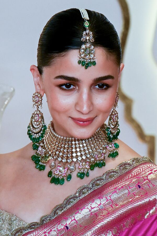 Bollywood actress Alia Bhatt wore heritage fine jewelry from Jaipur-based brand Sunita Shekhawat for the occasion. AFP