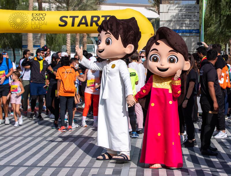 Expo 2020 Dubai mascots Rashid and Latifa also joined in the fun