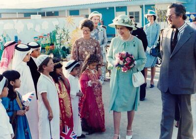 Queen Elizabeth II meets pupils during a visit to the school in 1979. Courtesy BSAK
