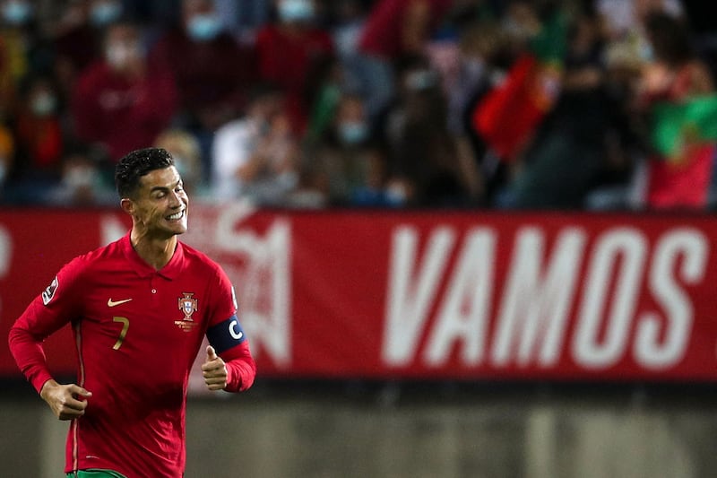 Portugal forward Cristiano Ronaldo celebrates after scoring. AFP