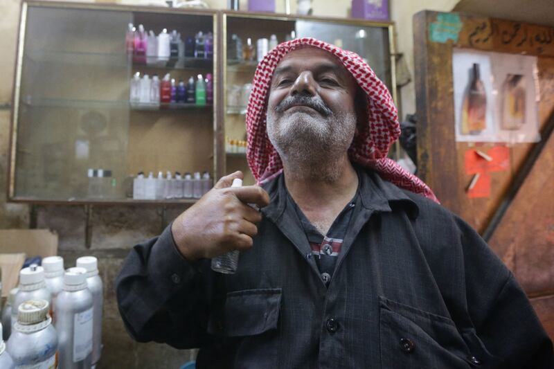 Ahmad Dorra, 60, travelled from the mountain town of Zabadani, a 50-kilometre drive, to buy five bottles of perfume for his family.