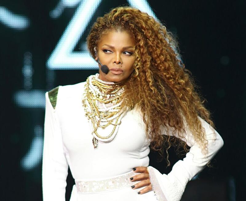 Janet Jackson performs during her Unbreakable World Tour concert in Miami last month. Alexander Tamargo / Getty Images