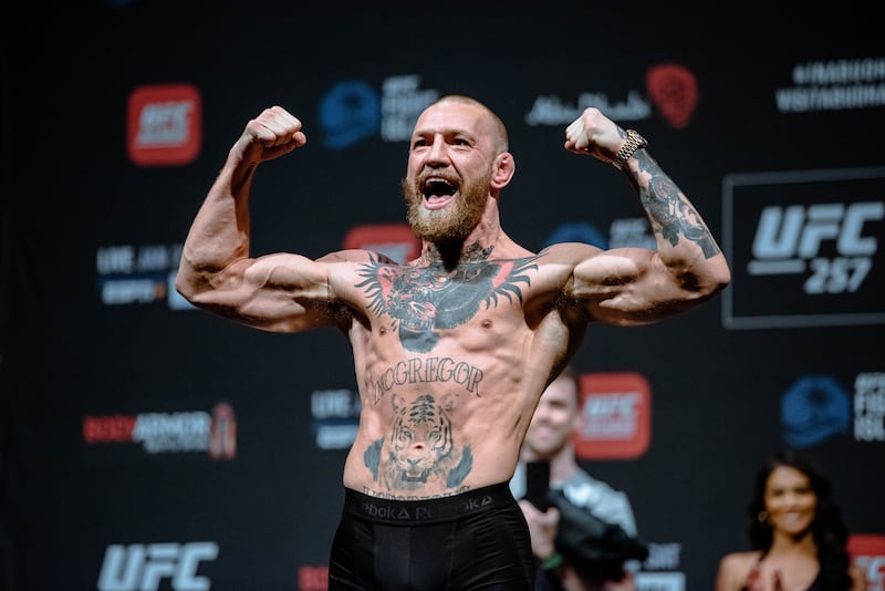 Conor McGregor hit the scales at 155lbs exactly.  Getty Images
