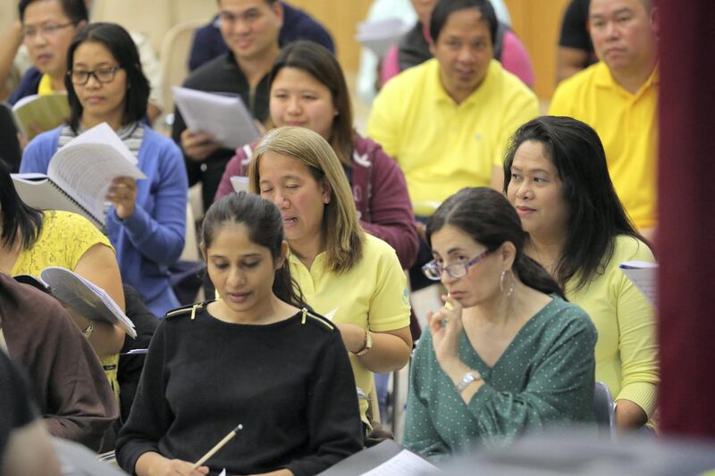 A choir of 120 people from different nationalities has been put together following auditions and will be performing at Pope Francis's Mass in Abu Dhabi on Tuesday. Courtesy Avosa