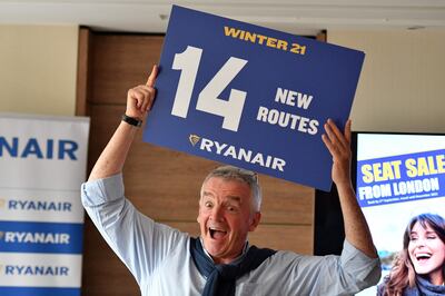 Michael O'Leary announced that Ryanair will operate 14 new routes from London airports this winter. AFP