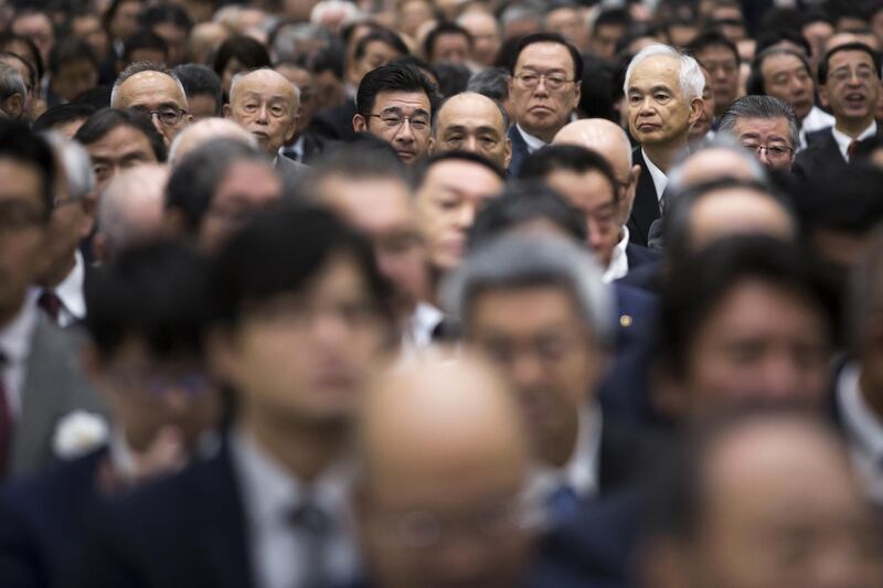 Guests attend the opening ceremony of Toyosu Market in Tokyo, Japan. The Toyosu Market, where the iconic Tsukiji fish market will relocate to, is scheduled to begin operations on October 11. Photos by Tomohiro Ohsumi for Bloomberg