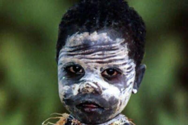 A boy living in India's Andaman archipelago in traditional markings.