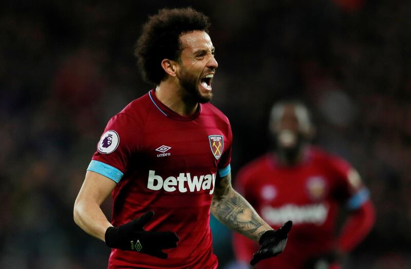 Left midfield: Felipe Anderson (West Ham) – Kept up his rich vein of form with a sublime finish to decide a derby against Crystal Palace and take West Ham into the top half. Reuters