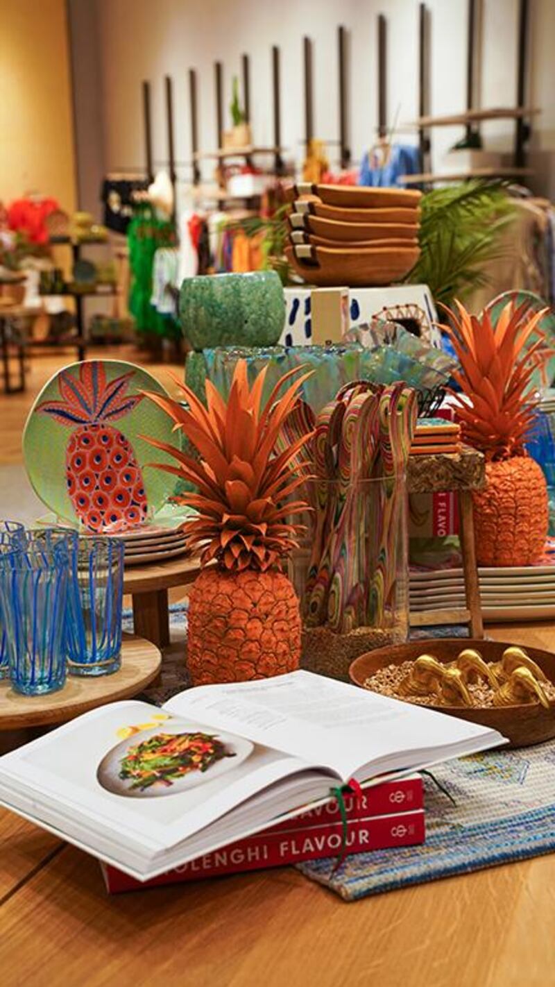 Books and colourful homeware at Anthropologie. Courtesy Anthropologie