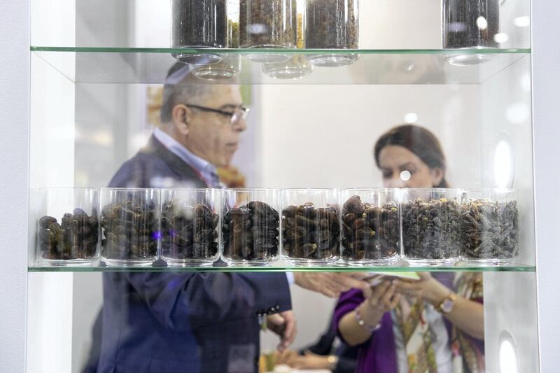 Dubai, UNITED ARAB EMIRATES - FEBRUARY, 18 2019.
Iranian dates on display at UAE’s Gulfood exhibition in DWTC.

(Photo by Reem Mohammed/The National)

Reporter: 
Section:  NA