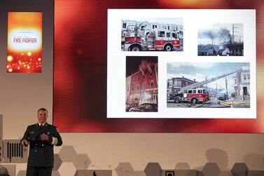 Experts from around the world shared examples of major fires that broke out in their home countries, including as Adam Thiel, commissioner of the Philadelphia Fire Department in the US. Pawan Singh / The National