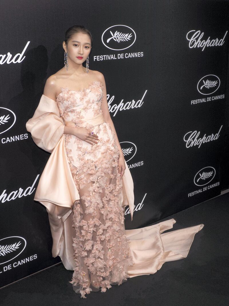 epa07587937 Guan Xiaotong attends the Trophee Chopard Dinner at the Agora during the 72nd annual Cannes Film Festival, in Cannes, France, 20 May 2019. The festival runs from 14 to 25 May.  EPA/JEROME ROUX