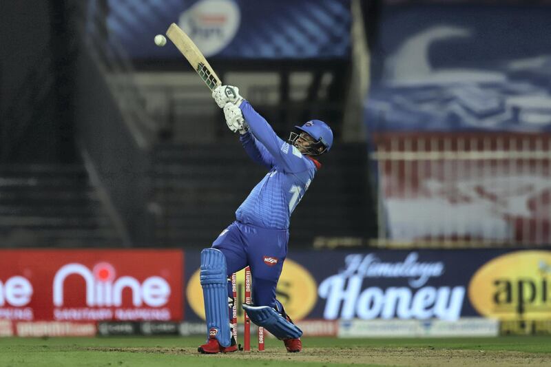 Shimron Hetmyer of Delhi Capitals bats during match 23 of season 13 of the Dream 11 Indian Premier League (IPL) between the Rajasthan Royals and the Delhi Capitals held at the Sharjah Cricket Stadium, Sharjah in the United Arab Emirates on the 9th October 2020.  Photo by: Deepak Malik  / Sportzpics for BCCI