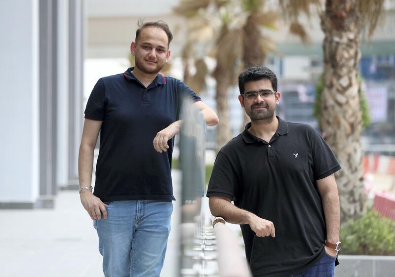 Monish Chandiramani (R) and Jatin Sharma, founders of start-up Yippee in Dubai on April 29th, 2021. Chris Whiteoak / The National. 
Reporter: Alkesh Sharma for Business