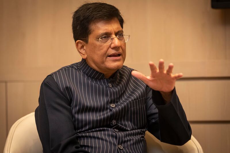 Piyush Goyal, India's Minister of Commerce and Industry, said the latest move would cut transaction costs between the UAE and India. Antonie Robertson / The National