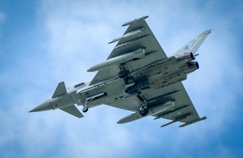 A fighter jet that is part of the RAF squadron deployed in Estonia 