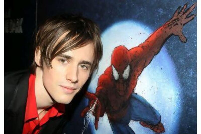 Reeve Carney plays Peter Parker and Spider-Man in Spider-Man: Turn Off the Dark. Courtesy FilmMagic