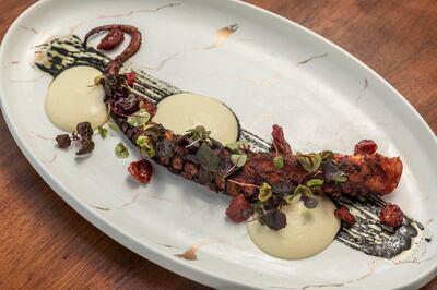 The grilled Spanish octopus is fresh and cooked to perfection. Antonie Robertson / The National