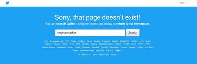 The traces of Meghan Markle's former Twitter account.