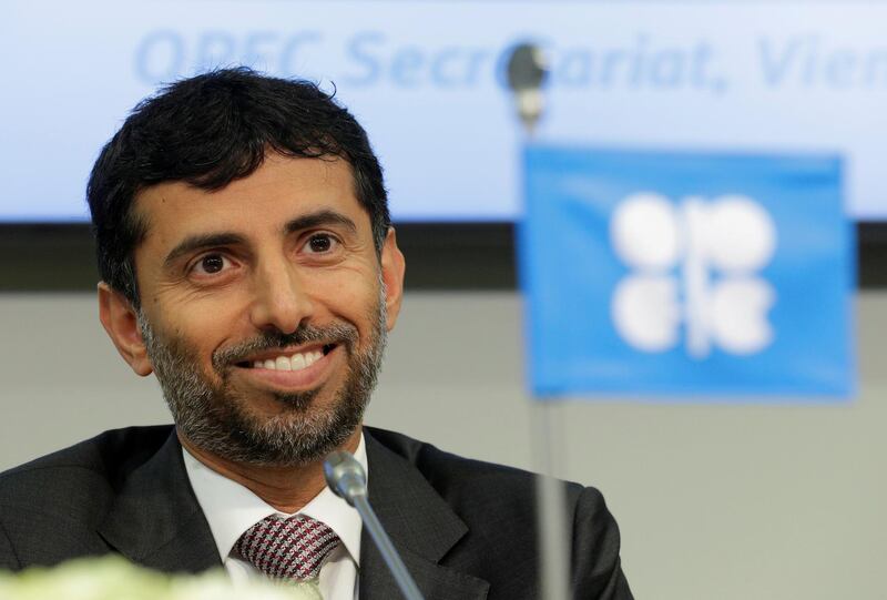 FILE PHOTO: UAE's Oil Minister OPEC President Suhail Mohamed Al Mazrouei addresses a news conference after an OPEC meeting in Vienna, Austria, June 22, 2018. REUTERS/Heinz-Peter Bader/File Photo