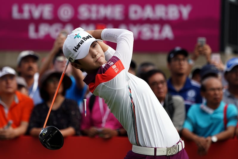 KUALA LUMPUR, MALAYSIA - OCTOBER 29: Sung Hyun Park of South Korea in action during day four of the Sime Darby LPGA Malaysia at TPC Kuala Lumpur East Course on October 29, 2017 in Kuala Lumpur, Malaysia.  (Photo by Stanley Chou/Getty Images)