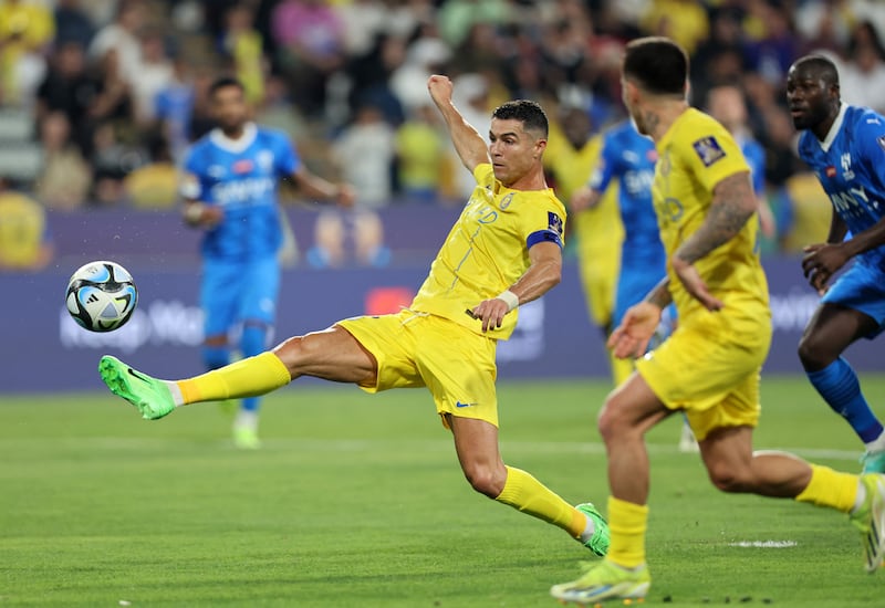 Al Nassr's Cristiano Ronaldo stretches for the ball. Reuters