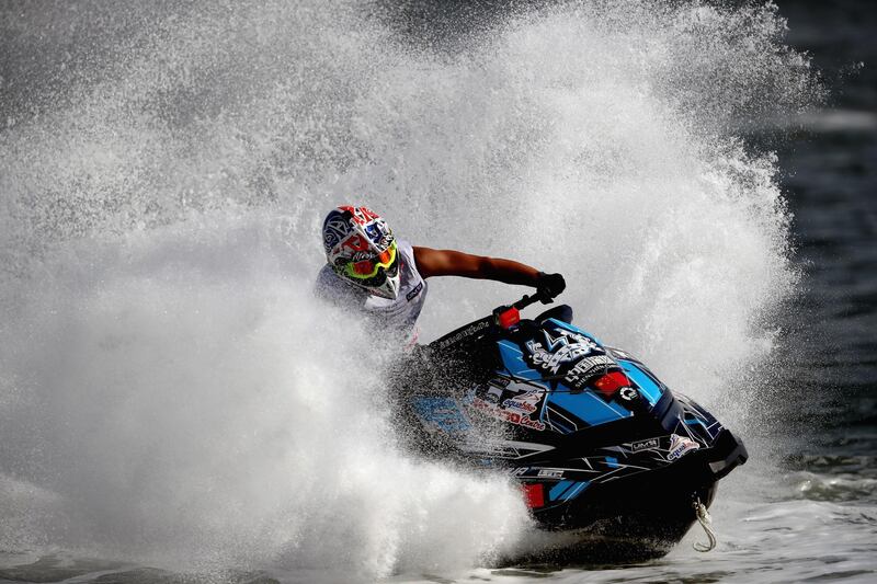 Ronghua Wu of China  practice during the Runabout GP1 ahead of the  UIM-ABP Aquabike Class Pro Circuit.  Getty Images
