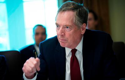 US Trade Representative Robert Lighthizer takes part in a cabinet meeting in the Cabinet Room of the White House on August 16, 2018 in Washington, DC. (Photo by MANDEL NGAN / AFP)