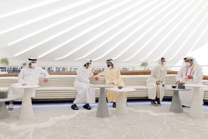 Sheikh Mohammed visited the UAE pavilion at Expo 2020 today.