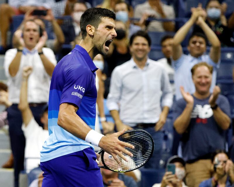 Novak Djokovic of Serbia reacts. EPA