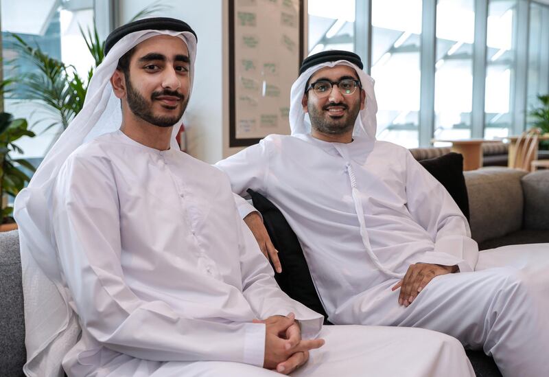 Abu Dhabi, United Arab Emirates, August 9, 2020.  Interviewees for Generation Start-up.    (L-R) Brothers, (L-R) Humaid and Omar Alzaabi
Co-founders of Housecall.
Victor Besa/The National
Section: BZ
Reporter:  Kelsey Warner