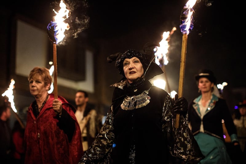 Bonfire societies parade through the streets. Getty Images