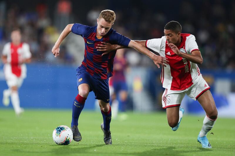 Action from the clash between Barcelona and Ajax.