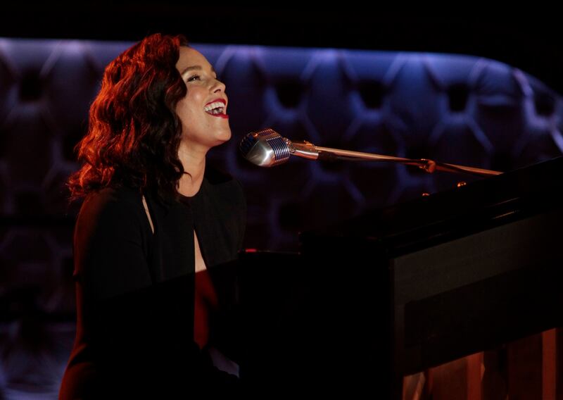 Keys performs during Sinatra 100 - An All-Star Grammy Concert in Las Vegas in 2015.