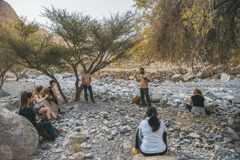 Participants are taught Bear Grylls's essential survival tips.