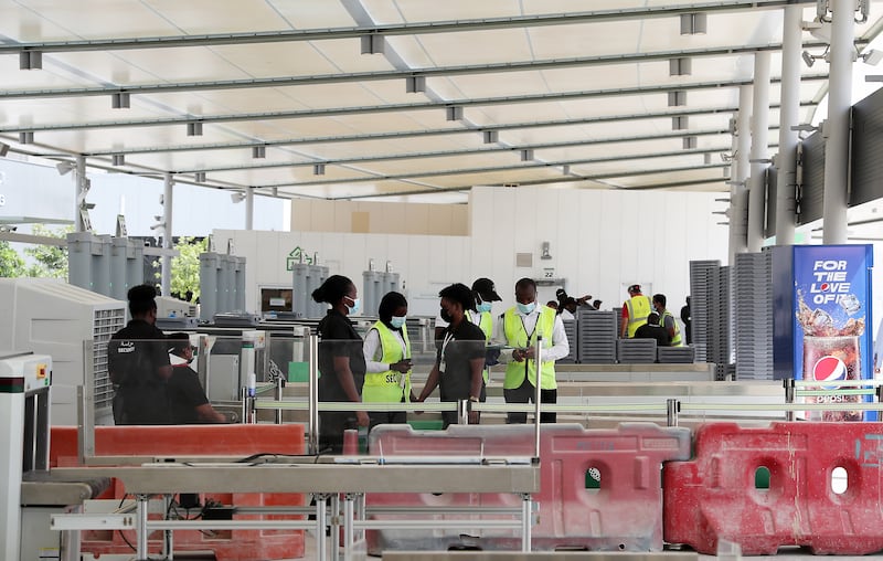 Airport-style security gates will be installed for entry into the Cop28 summit's blue and green zones, much like the screening at the Expo 2020 site. Pawan Singh / The National
