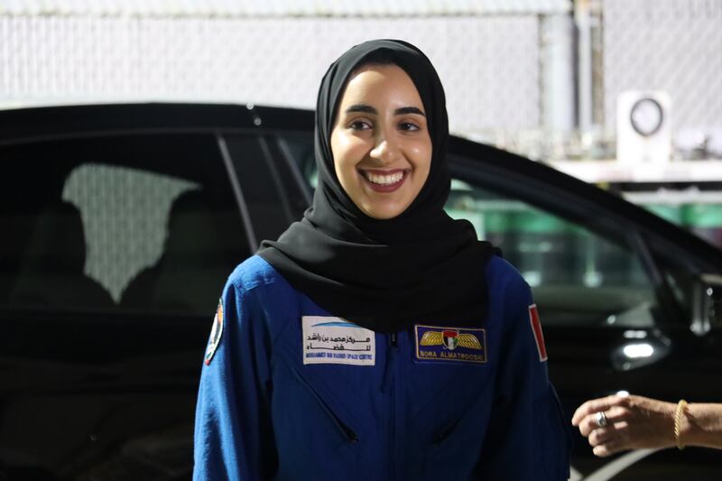 UAE's first female astronaut Nora Al Matrooshi attends her colleague Sultan Al Neyadi's launch to the ISS in Florida. Sarwat Nasir / The National