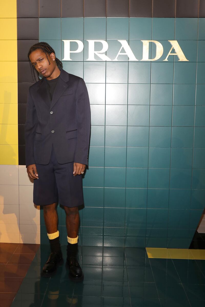 MILAN, ITALY - SEPTEMBER 18: ASAP Rocky attend Prada Spring/Summer 2020 Womenswear Fashion Show on September 18, 2019 in Milan, Italy. (Photo by Vittorio Zunino Celotto/Getty Images for Prada)