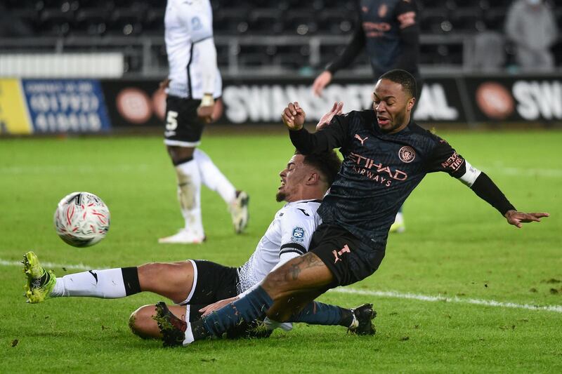 Joel Latibeaudiere – 8. Spoiled a certain goal for Sterling just before half time with a brave block, and stopped Mendy from a yard out in similar fashion. AFP