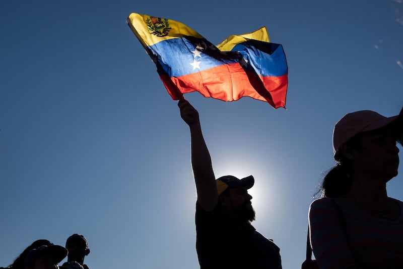 Venezuelans opposed to President Nicolas Maduro hold a demonstration in Tijuana, Baja California state, Mexico. AFP