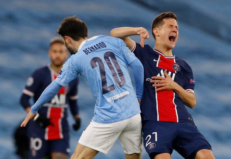 Ander Herrera – 7. Bolted around furiously trying to drive PSG back into the tie. Booked for a puerile response to being denied a free kick. Substituted for fear he was about to turn that into red. Reuters