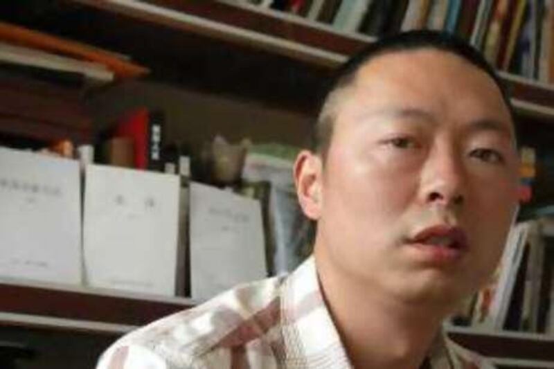 Wu Youming, a former police officer turned writer/blogger/artist at his home in Tongxian, on the outskirts of Beijing.

Credit: John Wu *** Local Caption ***  ChinaBlogger4.jpg